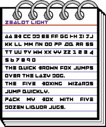 Zealot Light Light animated font preview Zealot Light Light animated font preview
