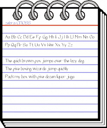 zebra CROSS Regular animated font preview