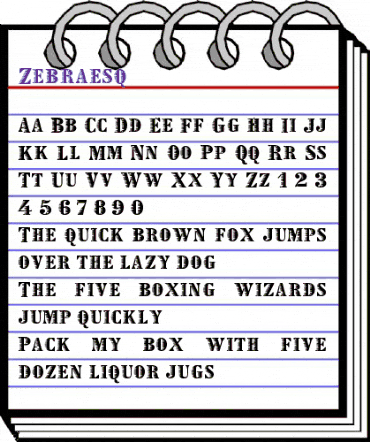 Zebraesq Regular animated font preview