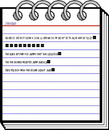 Zebudabi Regular animated font preview