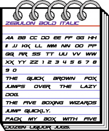 Zebulon Bold Italic animated font preview Zebulon Bold Italic animated font preview