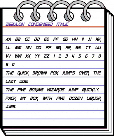 Zebulon Condensed Italic animated font preview Zebulon Condensed Italic animated font preview