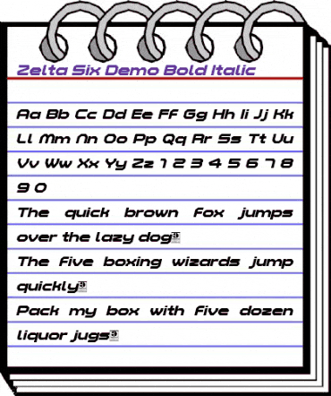 Zelta-Six Demo Bold Italic animated font preview Zelta-Six Demo Bold Italic animated font preview