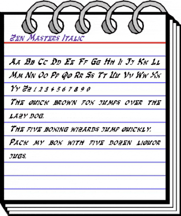 Zen Masters Italic Italic animated font preview Zen Masters Italic Italic animated font preview