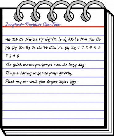 Zenghief Regular animated font preview