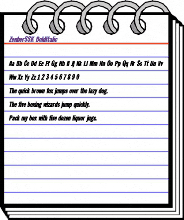 ZenherSSK BoldItalic animated font preview