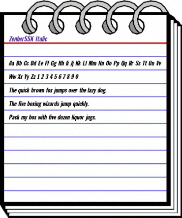 ZenherSSK Italic animated font preview ZenherSSK Italic animated font preview
