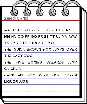 Zeniq Nano Regular animated font preview
