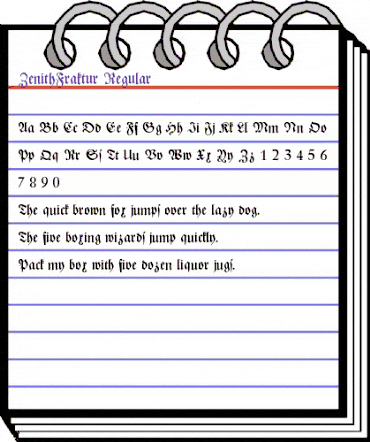 ZenithFraktur Regular animated font preview ZenithFraktur Regular animated font preview