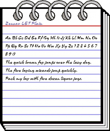 Zennor LET Plain animated font preview Zennor LET Plain animated font preview