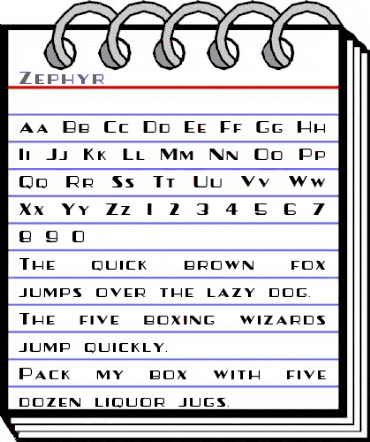 Zephyr Regular animated font preview
