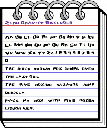 Zero Gravity Extended Regular animated font preview Zero Gravity Extended Regular animated font preview