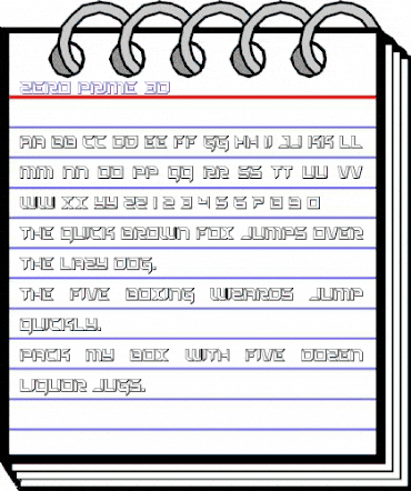 Zero Prime 3D Regular animated font preview Zero Prime 3D Regular animated font preview