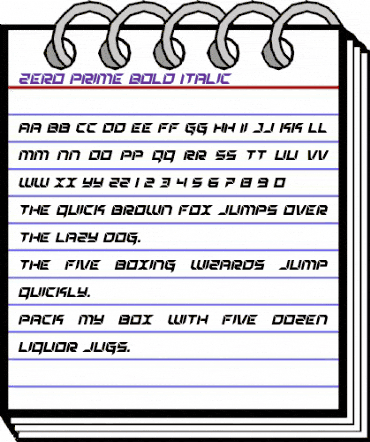 Zero Prime Bold Italic Bold Italic animated font preview Zero Prime Bold Italic Bold Italic animated font preview