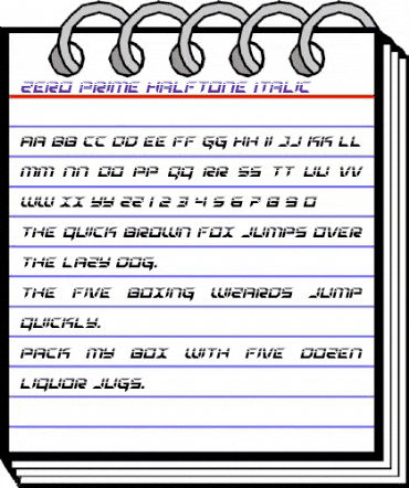 Zero Prime Halftone Italic Italic animated font preview Zero Prime Halftone Italic Italic animated font preview