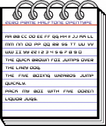 Zero Prime Halftone Regular animated font preview