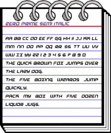 Zero Prime Semi-Italic Semi-Italic animated font preview Zero Prime Semi-Italic Semi-Italic animated font preview