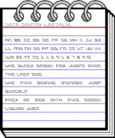 Zeta Sentry Leftalic Regular animated font preview Zeta Sentry Leftalic Regular animated font preview