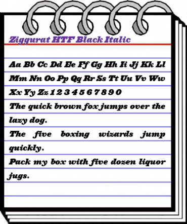 Ziggurat Medium Italic animated font preview