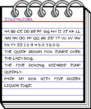 ZIGZAGZOEL Regular animated font preview