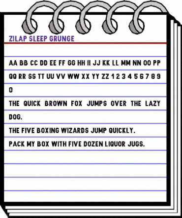 Zilap Sleep Grunge animated font preview Zilap Sleep Grunge animated font preview