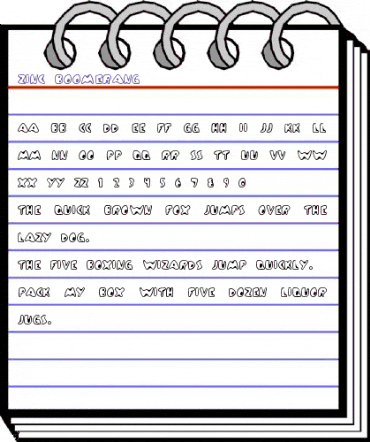 Zinc Boomerang Regular animated font preview