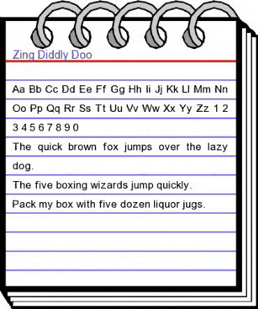 Zing Diddly Doo Regular animated font preview