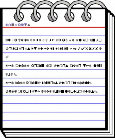 Zingbats Regular animated font preview Zingbats Regular animated font preview