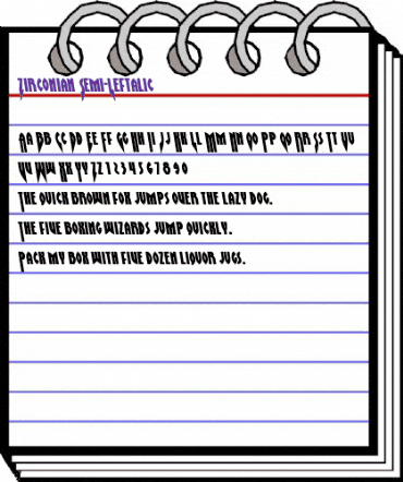 Zirconian Semi-Leftalic Regular animated font preview Zirconian Semi-Leftalic Regular animated font preview
