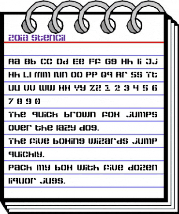 Zoia Stencil Regular animated font preview Zoia Stencil Regular animated font preview