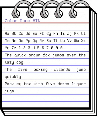 Zolan Mono BTN Regular animated font preview Zolan Mono BTN Regular animated font preview