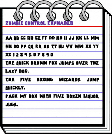 Zombie Control Expnaded Expnaded animated font preview Zombie Control Expnaded Expnaded animated font preview