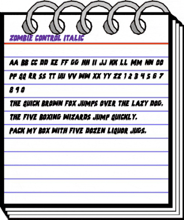 Zombie Control Italic Italic animated font preview Zombie Control Italic Italic animated font preview