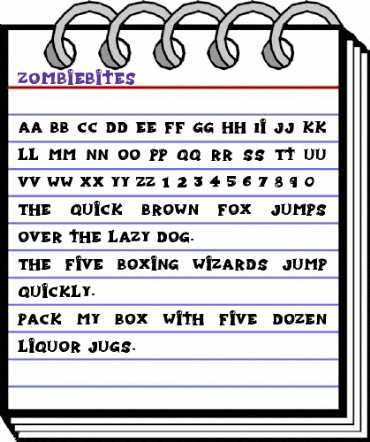 Zombiebites Regular animated font preview