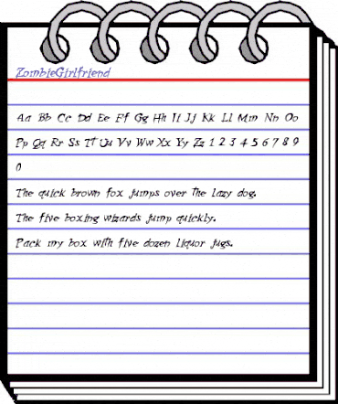 ZombieGirlfriend Medium animated font preview