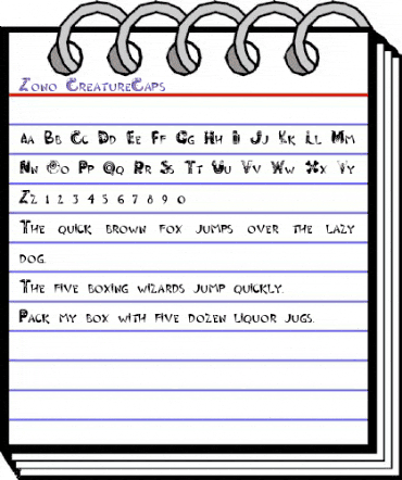 Zono CreatureCaps animated font preview Zono CreatureCaps animated font preview