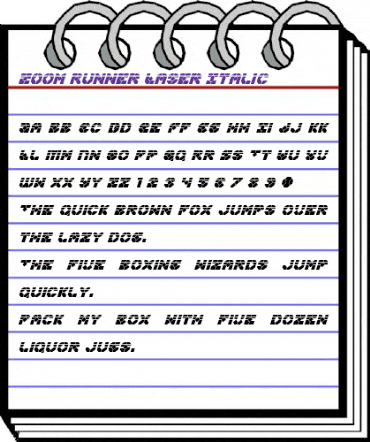 Zoom Runner Laser Italic Italic animated font preview