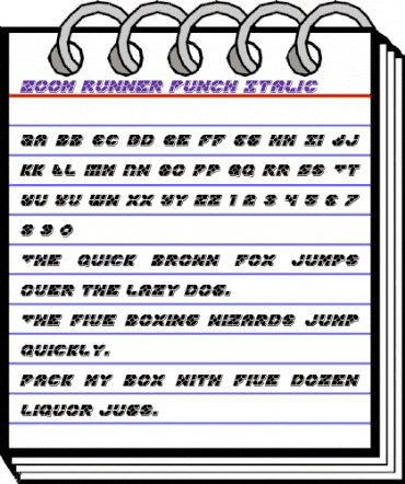 Zoom Runner Punch Italic Italic animated font preview