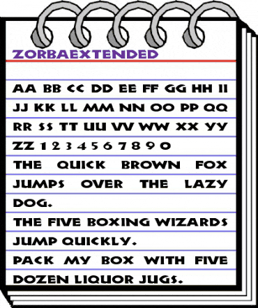 ZorbaExtended Regular animated font preview ZorbaExtended Regular animated font preview