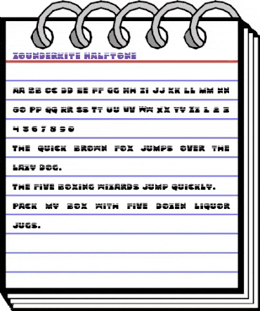 Zounderkite Halftone Regular animated font preview