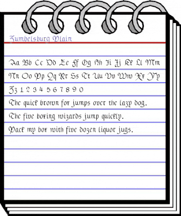 Zumbelsburg Plain animated font preview Zumbelsburg Plain animated font preview