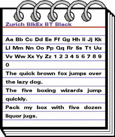 Zurich BlkEx BT Black animated font preview Zurich BlkEx BT Black animated font preview