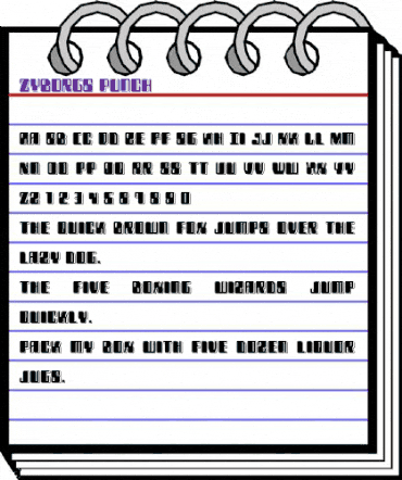 Zyborgs Punch Regular animated font preview Zyborgs Punch Regular animated font preview