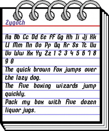 Zygoth Regular animated font preview